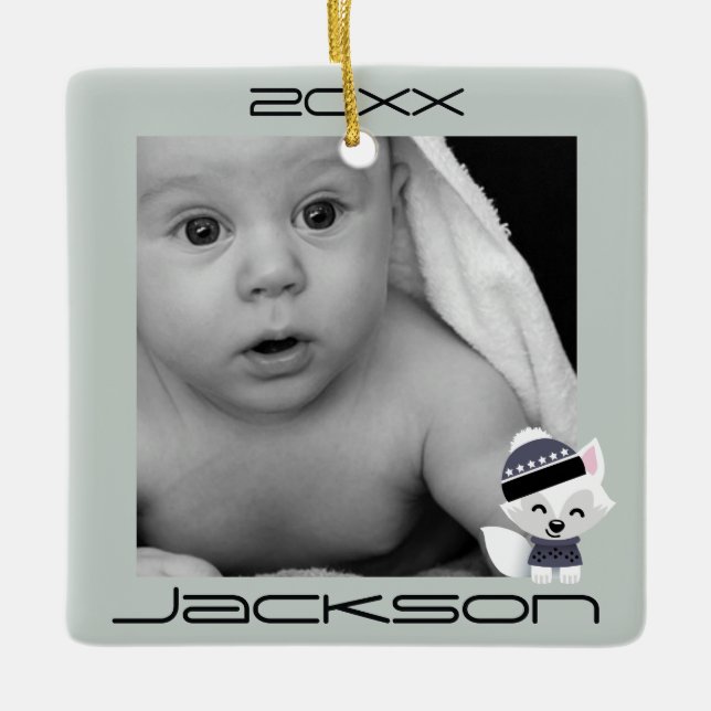 Winterfüchse Keramikornament (Vorderseite)