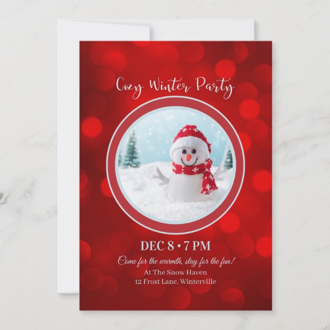 Winterful Party Invitation – Cozy Festive Design Einladung (Vorderseite)