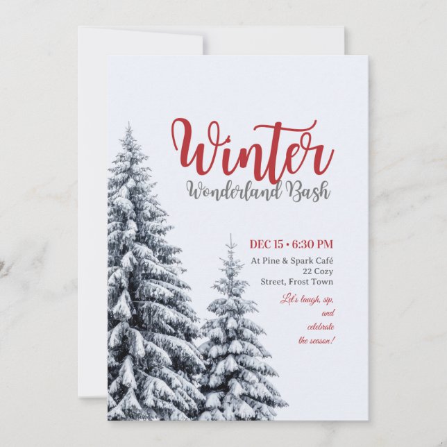 Winterful party invitation einladung (Vorderseite)