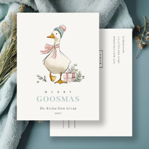 Wintergans Weihnachten Geschäft Firmenlogo Postkarte