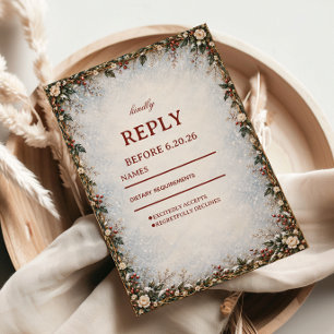 Wintergarten Botanische Romantik mit Frost RSVP Karte