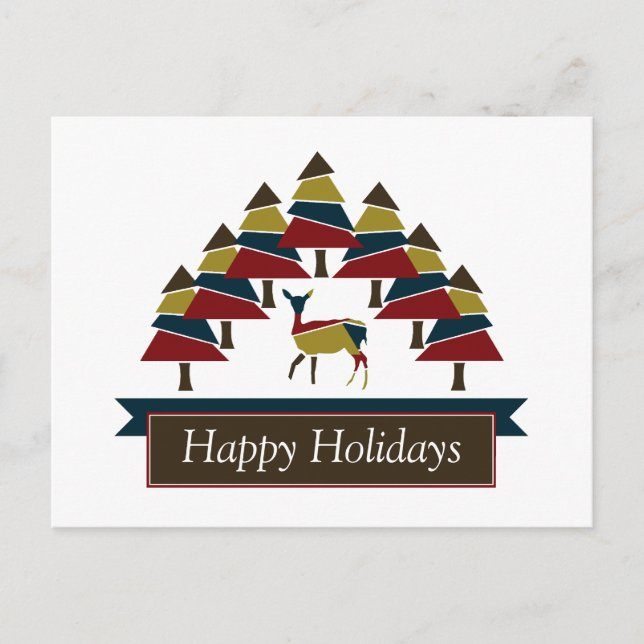 Wintergarten Hirschwald Happy Holiday Postkarte (Vorderseite)