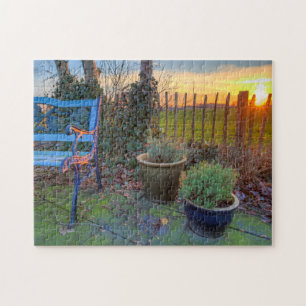 Wintergarten im Sonnenuntergang Puzzle