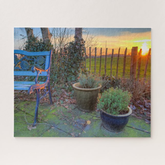 Wintergarten im Sonnenuntergang Puzzle (Horizontal)