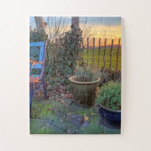 Wintergarten im Sonnenuntergang Puzzle
