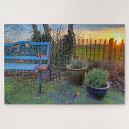 Wintergarten im Sonnenuntergang Puzzle