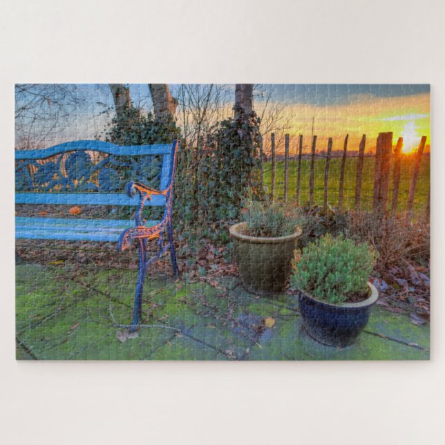 Wintergarten im Sonnenuntergang Puzzle (Horizontal)