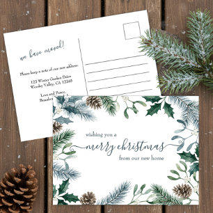 Wintergarten-Neues Zuhause Frohe Weihnachten Postkarte