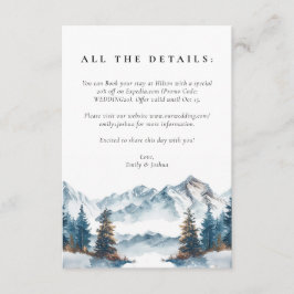 Wintergebirge Pinienbäume Hochzeit Begleitkarte