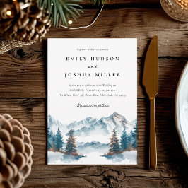 Wintergebirge Pinienbäume Hochzeit Einladung