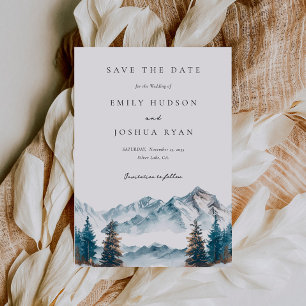 Wintergebirge Pinienbäume Hochzeit Save The Date