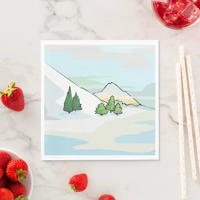 Wintergebirge Snowy Landschaft Serviette (Von Creator hochgeladen)