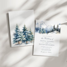 Wintergebirge und Pinienbäume Hochzeiten