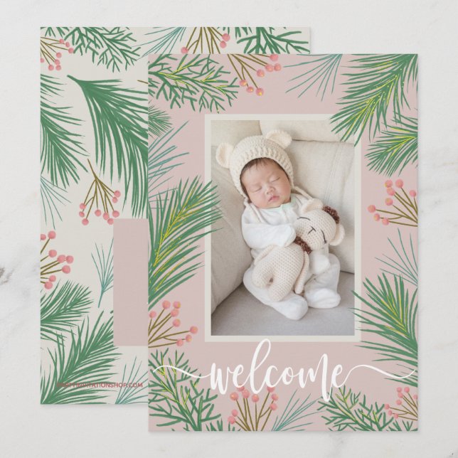 Wintergeburtsanktionen für Foto Feiertagskarte (Vorne/Hinten)