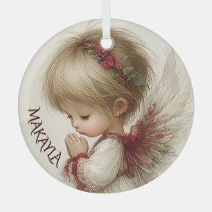 Wintergeflüster – Feenkind mit Kardinal Ornament Aus Glas