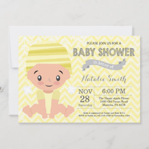 Wintergelbe Babyparty-Einladung Einladung
