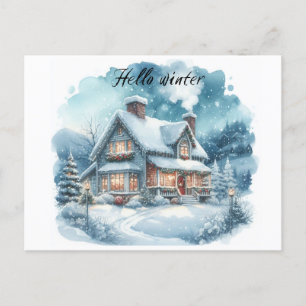 Wintergemütliche Postkarte