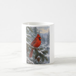 Wintergeschenk mit Rotkardinal für Vogelbegeistert Kaffeetasse
