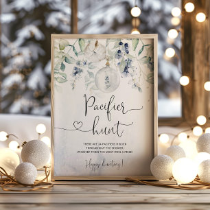 Wintergeschlechtsneutrales Schnuller-Jagdspiel Poster