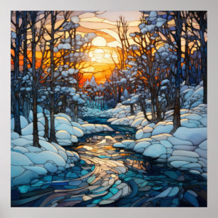 Wintergestanztes Glasposter Poster