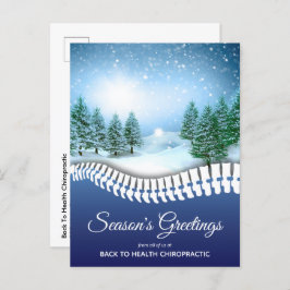 Wintergeszene Jahreszeit Blaue Chiropraktik Feiertagspostkarte