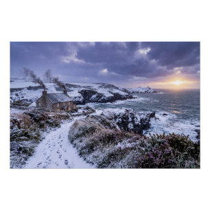 Winterglanz an der Küste von Cornwall Poster