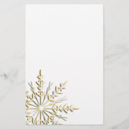 Wintergoldene Snowflake-Stationerie Briefpapier