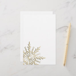 Wintergoldene Snowflake-Stationerie Briefpapier