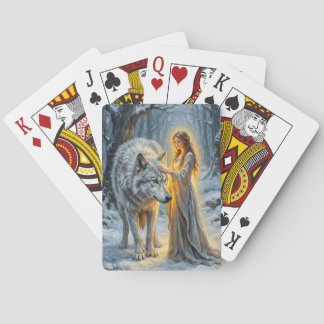 Wintergöttin & Weißer Wolf Spielkarten