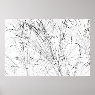 Wintergras im Schnee Poster