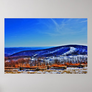 Wintergreen Virginia Mountain Ski Resort im Winter Poster