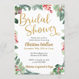 Wintergrün Bridal Dusche Einladungen