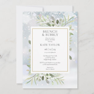 Wintergrün-Brunch und prickelnde Bridal Shower Einladung