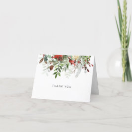 Wintergrün Danke, geklappte Note Card Dankeskarte
