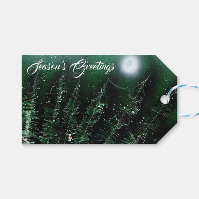 Wintergrün der Jahreszeit Geschenkanhänger (Vorderseite (Horizontal))