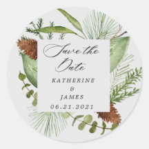 Wintergrün elegant Save the Date