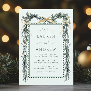 Wintergrün-Girlande Hochzeit Mintgrün Einladung
