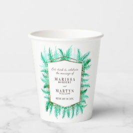 Wintergrün, immergrün, Wasserfarbenhochzeit Pappbecher