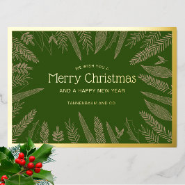 Wintergrün Rahmen Merry Christmas Corporate Folien Feiertagskarte