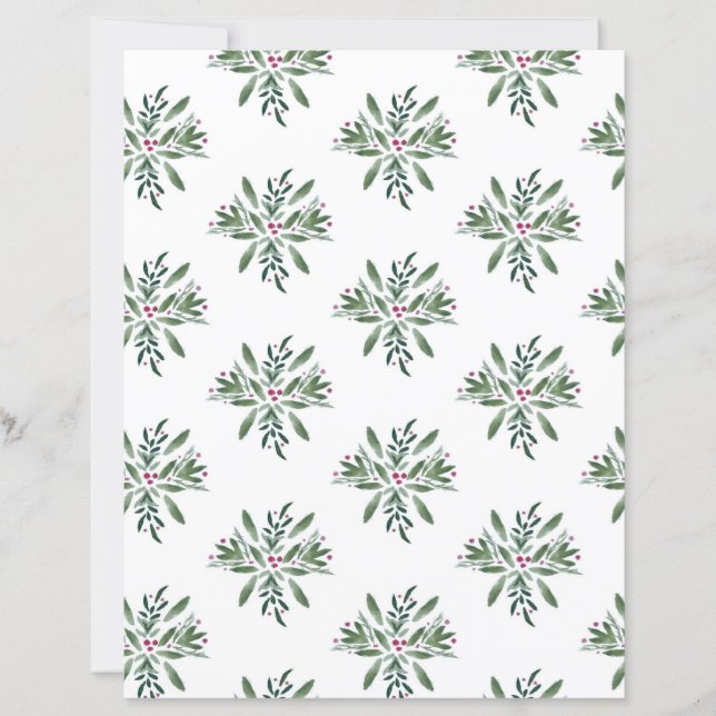 Wintergrün- und Beeren-Scrapbookpapier (Vorderseite)