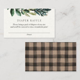 Wintergrün und Karierte Windelumrandung Begleitkarte