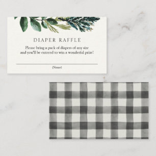 Wintergrün und Karierte Windelumrandung Begleitkarte