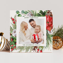 Wintergrün Weihnachtsfeiertag Gruß Feiertagskarte