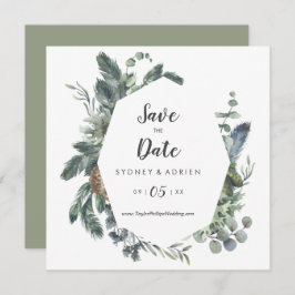 Wintergrüne Hochzeit rettet das Datum Save The Date