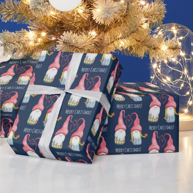 Wintergruss in Liebe Wasserfarben Handgemalt Geschenkpapier (Feiertage)