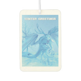 Wintergrüße. Eisdrache mit Geweih Autolufterfrischer
