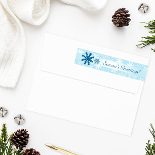 Wintergrüße Hellblaue Schneeflocke Adresse