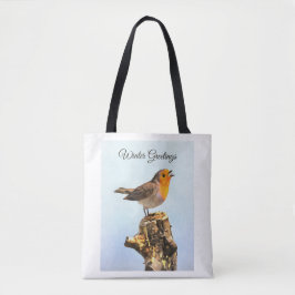 Wintergrüße. Robin singend
