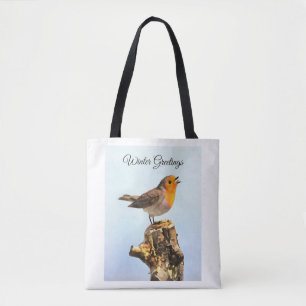 Wintergrüße. Robin singend