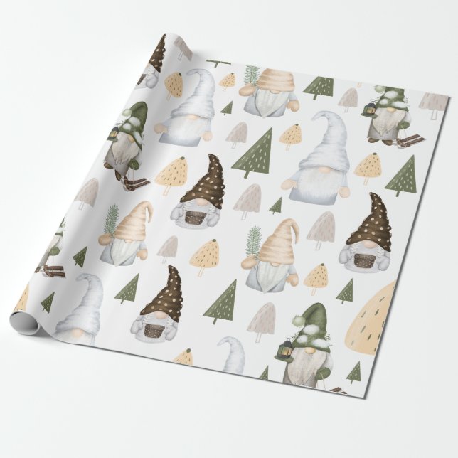 Wintergymnastik - Weißes Wrapping Paper Geschenkpapier (Ungerollt)